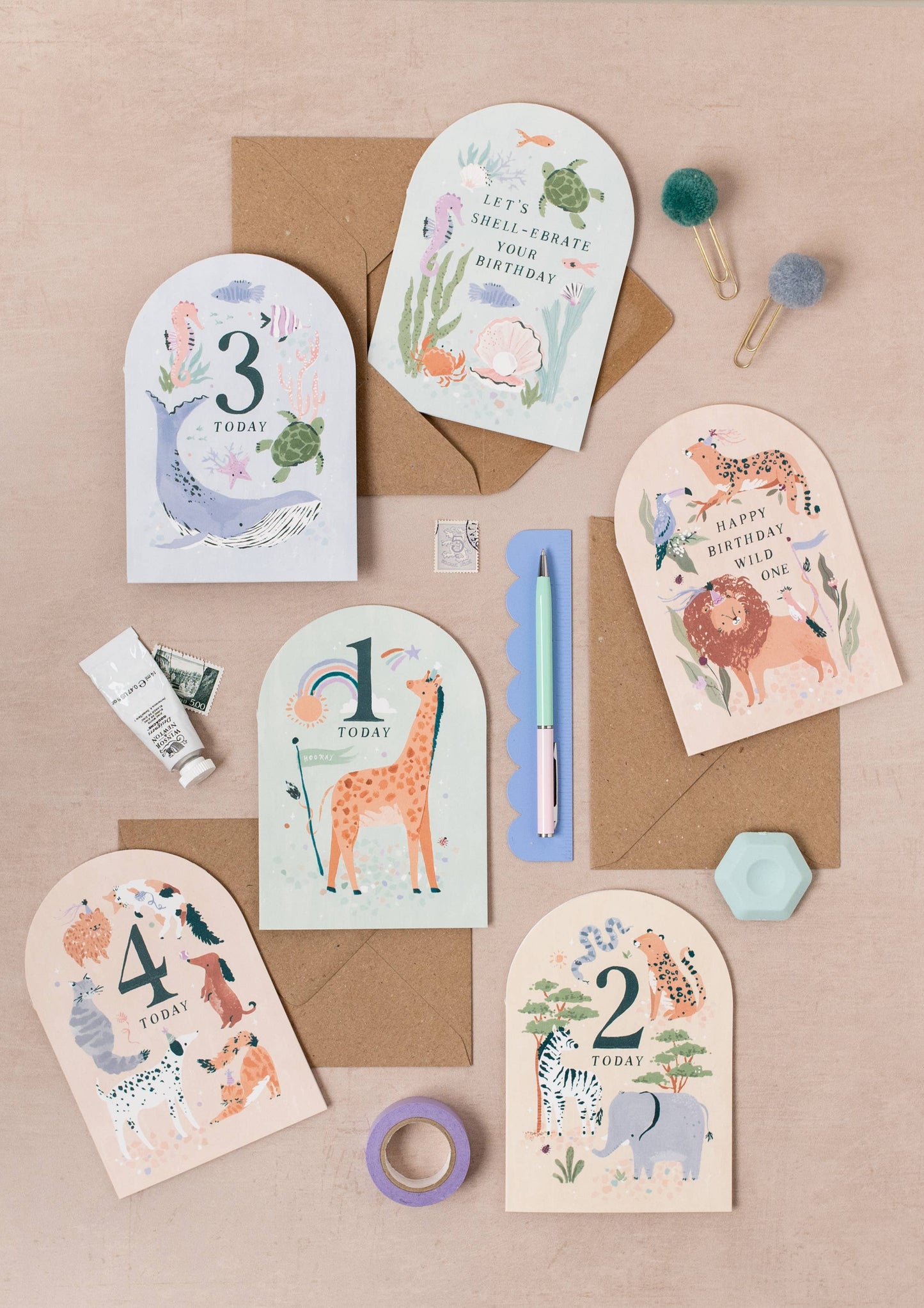 Wild One Animal Birthday Cards