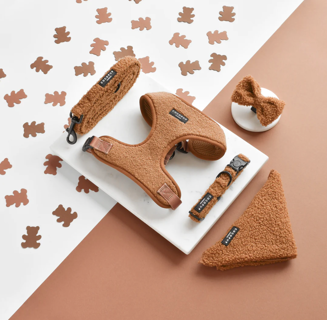 Teddy Dog Lead - Caramel