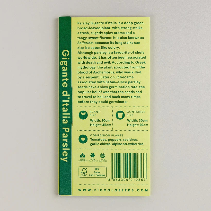 Piccolo Seeds - Parsley Gigante