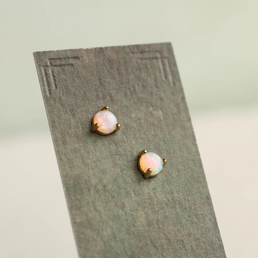Tiny Opal Stud Earrings