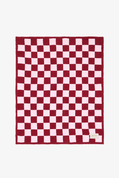 The Teddy Throw 100% Recycled Pink Check