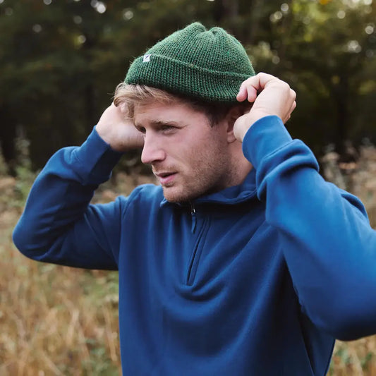 Drift 100% British Wool Fisherman Rolled Cuff Beanie