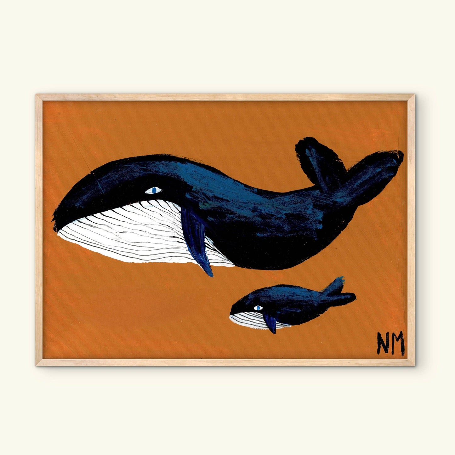 Whale Family One Art Print
