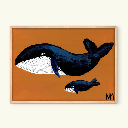Whale Family One Art Print