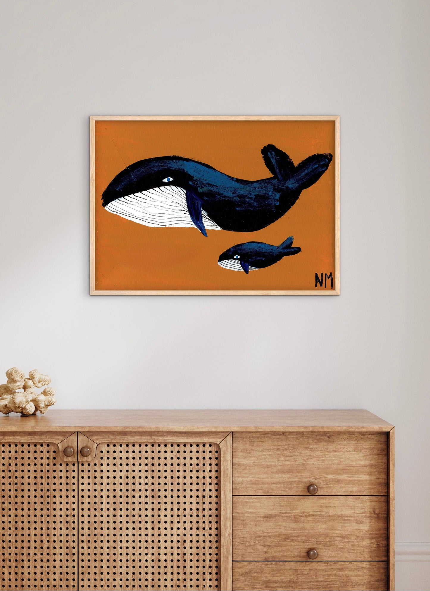 Whale Family One Art Print