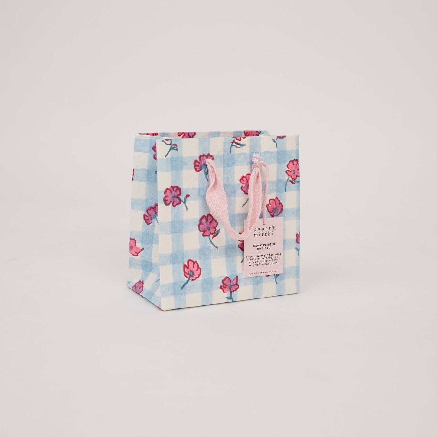 Small Hand Block Printed Gift Bags Pinks