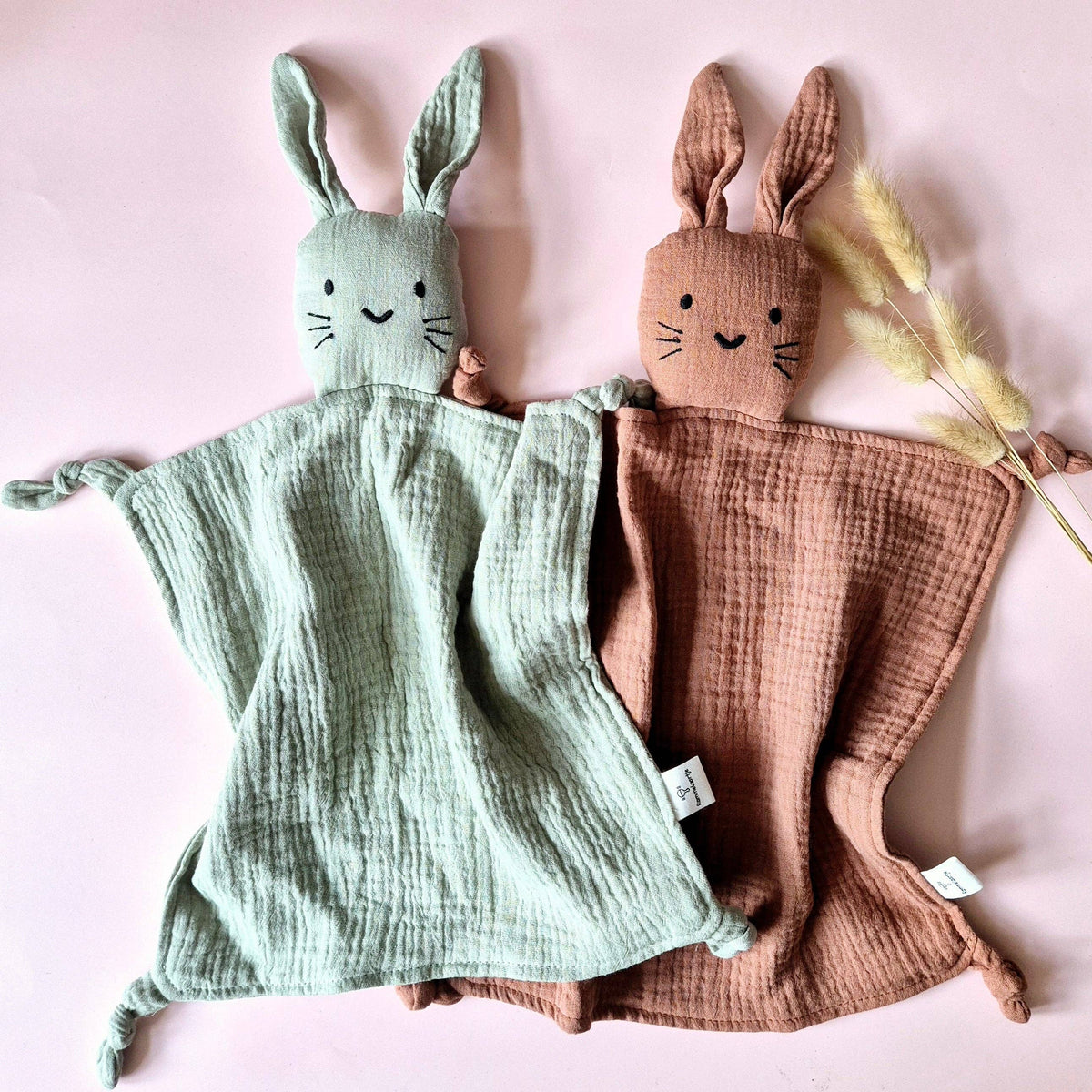 Soft Green Baby Comforter Cuddle Bunny Rabbit Toy