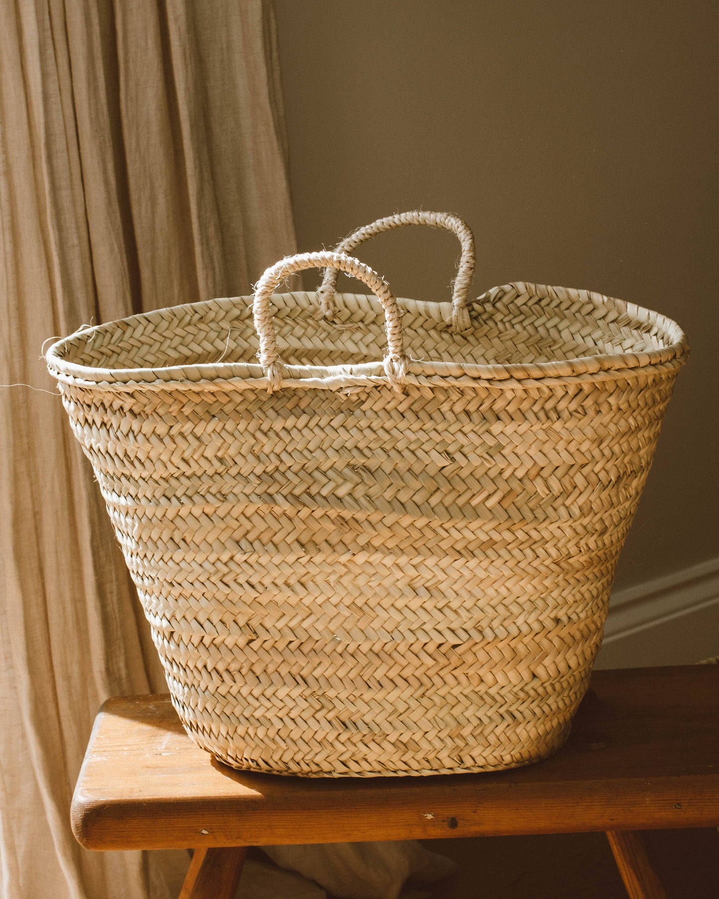 Vegan French Market Basket Bag