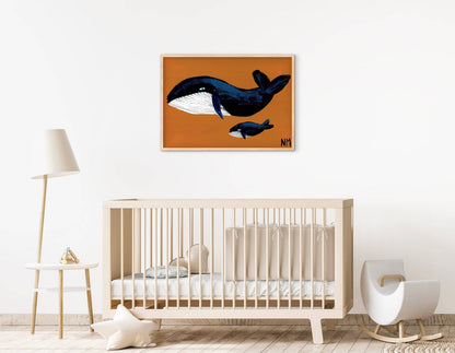 Whale Family One Art Print