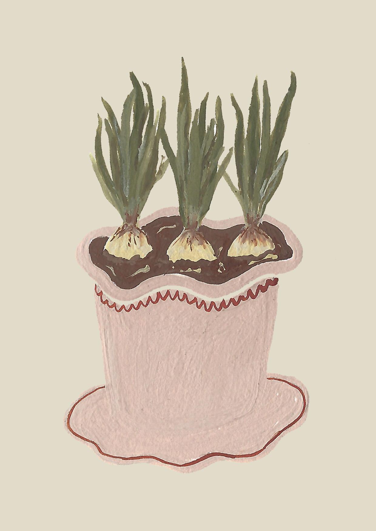 Potted Bulbs Mini Art Card