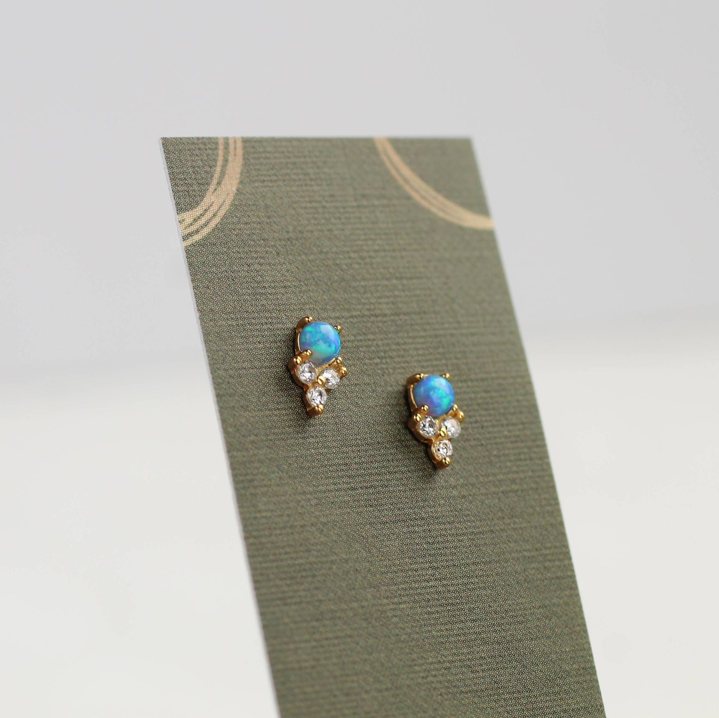 Blue Opal Stud Earrings