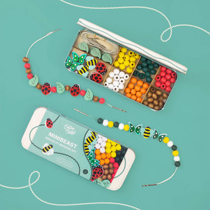 Minibeast Bracelet Wooden Bead Jewellery Making Friendship Bracelet Kit Childrens