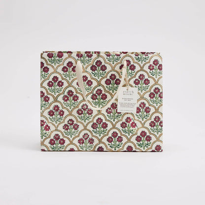 Trellis Cherry Medium Block Printed Gift Bags