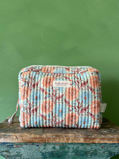 Large Floribunda Washbag, Duck Egg