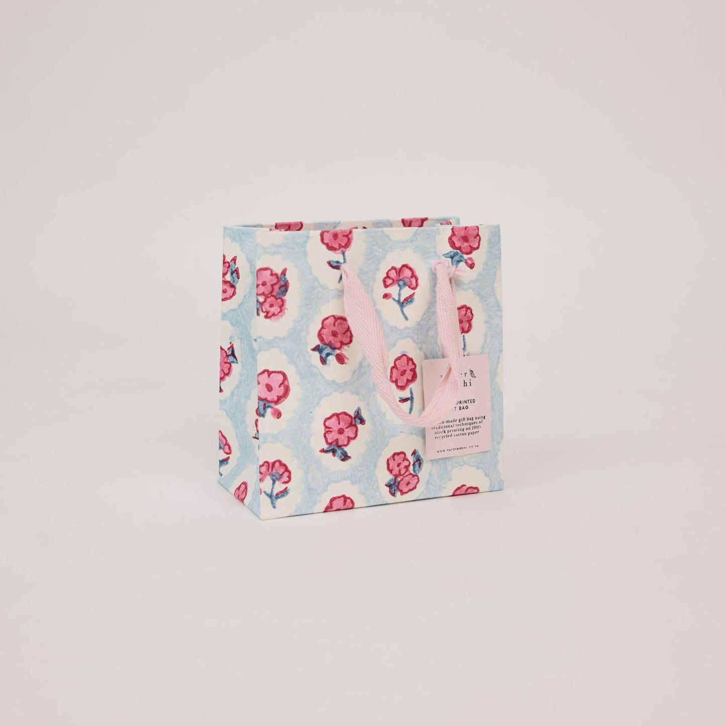 Small Hand Block Printed Gift Bags Pinks