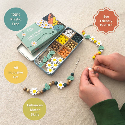 Daisy Bracelet Wooden Bead Jewellery Making Friendship Bracelet Kit Childrens