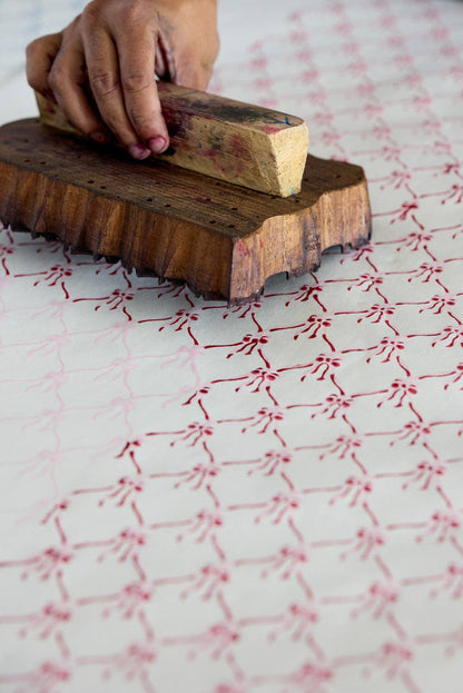 Block Printed Wrapping Paper Sheets - BP Bows Pink Sorbet