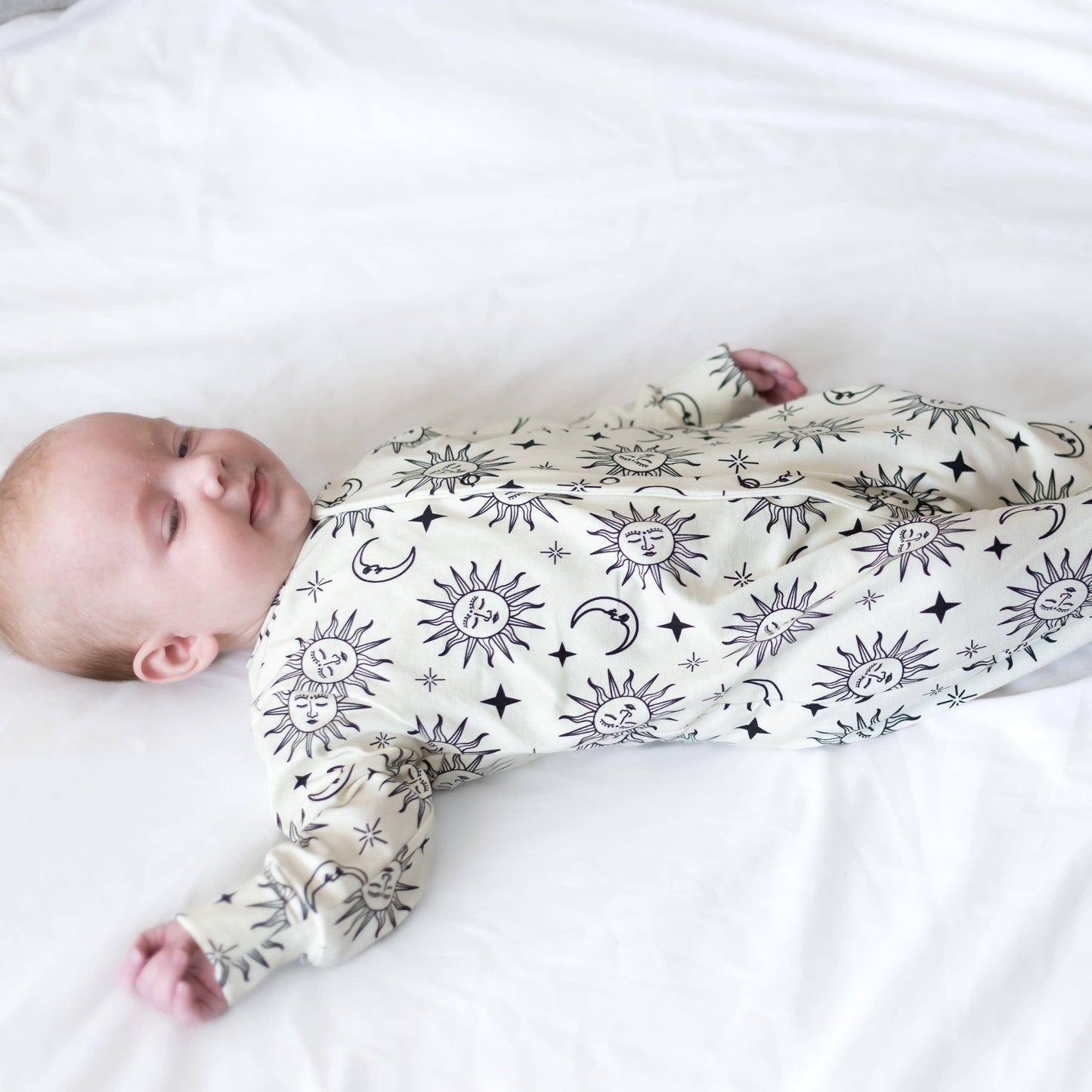 Sun and Moon Organic Cotton Sleepsuit Onesie Newborn - 18m