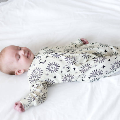 Sun and Moon Organic Cotton Sleepsuit Onesie Newborn - 18m