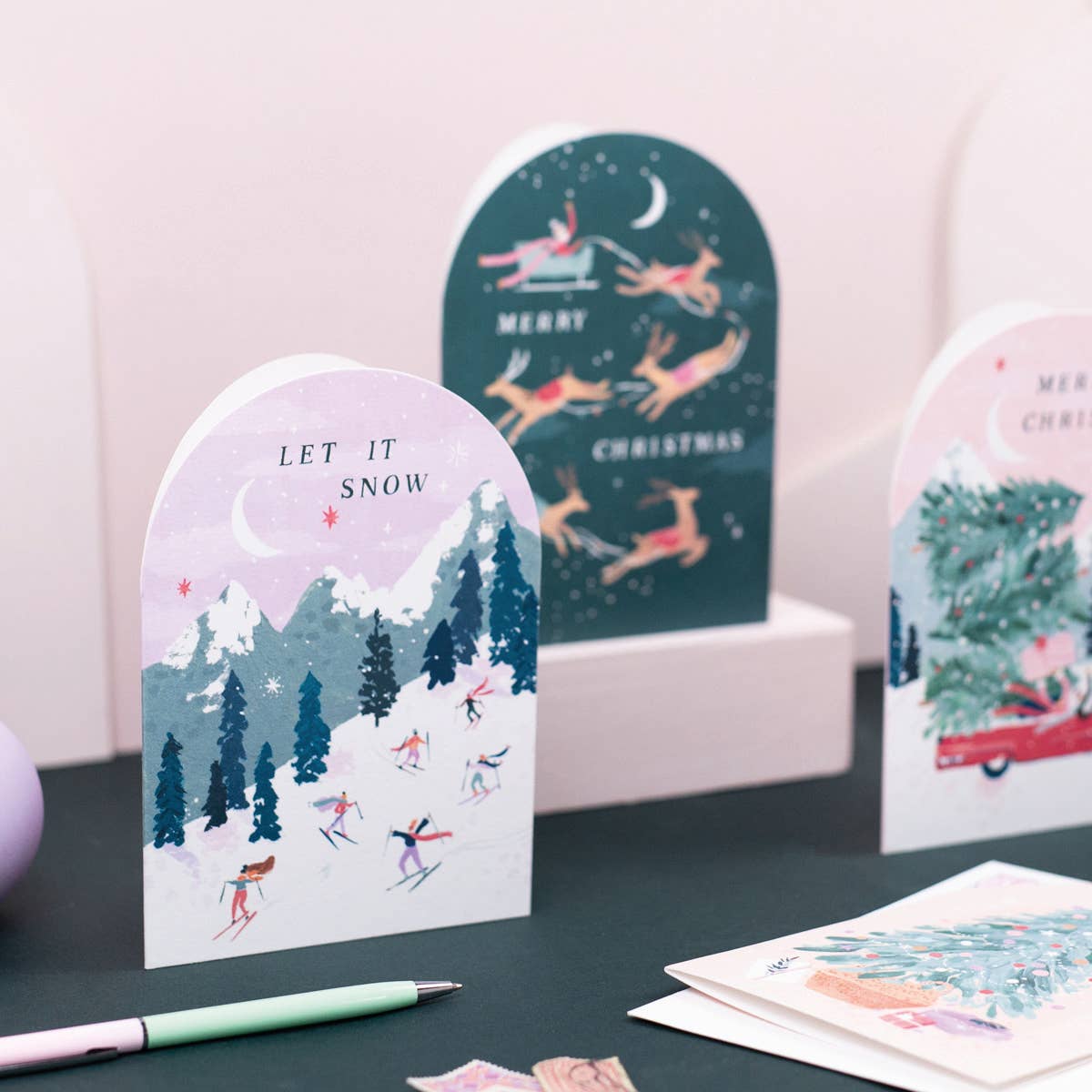 Skiers Christmas Card | Holiday Card | Seasonal Cards