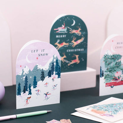 Skiers Christmas Card | Holiday Card | Seasonal Cards