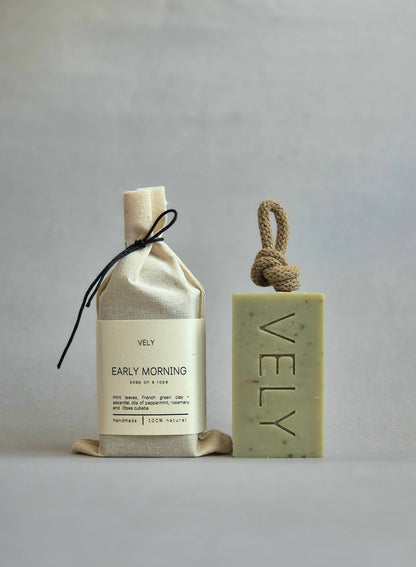 Early Morning Natural Handmade Soap On A Rope