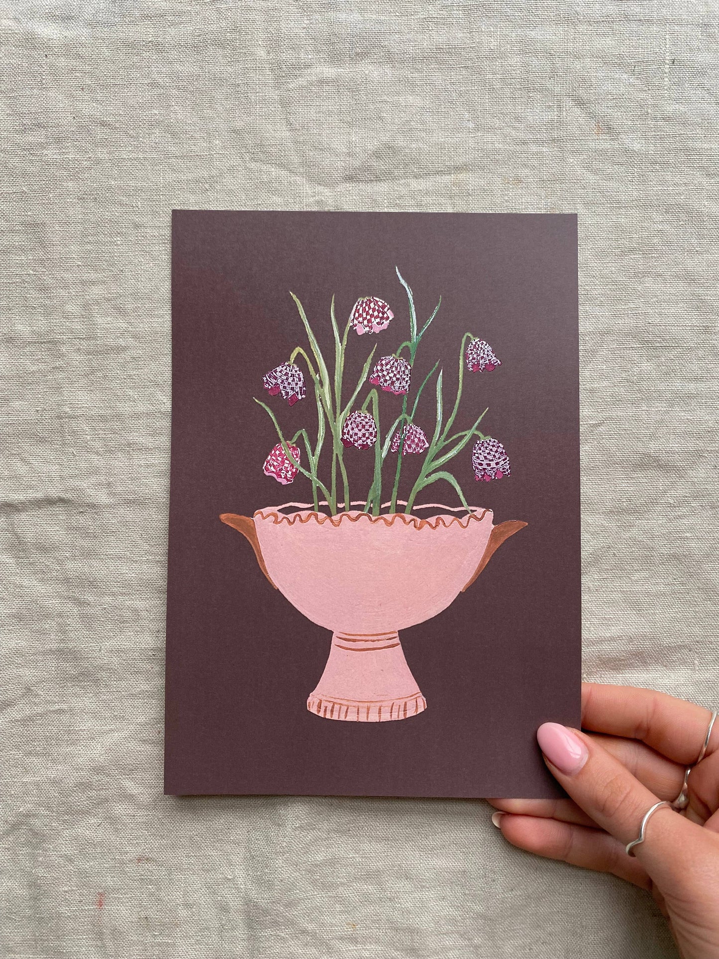 Fritillaria A5 Gouache Art Print
