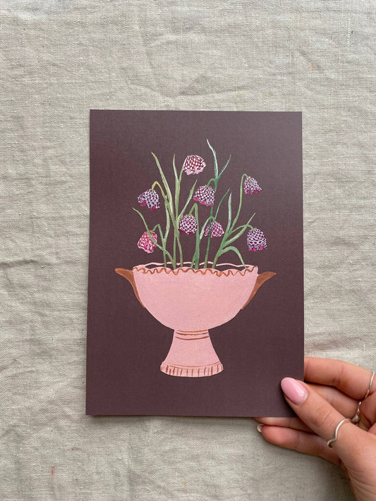 Fritillaria A5 Gouache Art Print