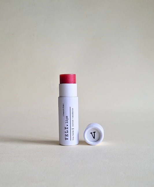 French Pink Tinted Vegan Natural Lip Balm With Carrot Oil & Mandarin