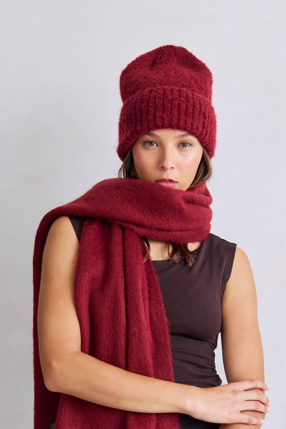 Burgundy Beanie Hat Made From 100% Recycled Materials