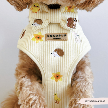 Embroidered Spring Animals Woodland Walkies Adjustable Neck Dog Harness - Cocopup