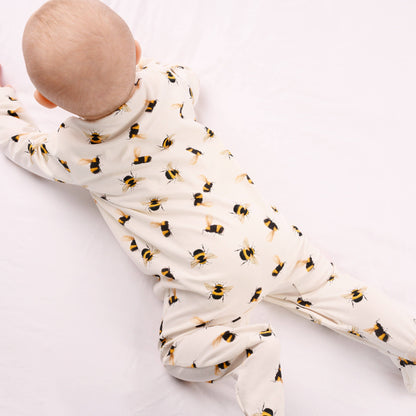 Bee Print Cotton Sleepsuit Onesie 3m -18m
