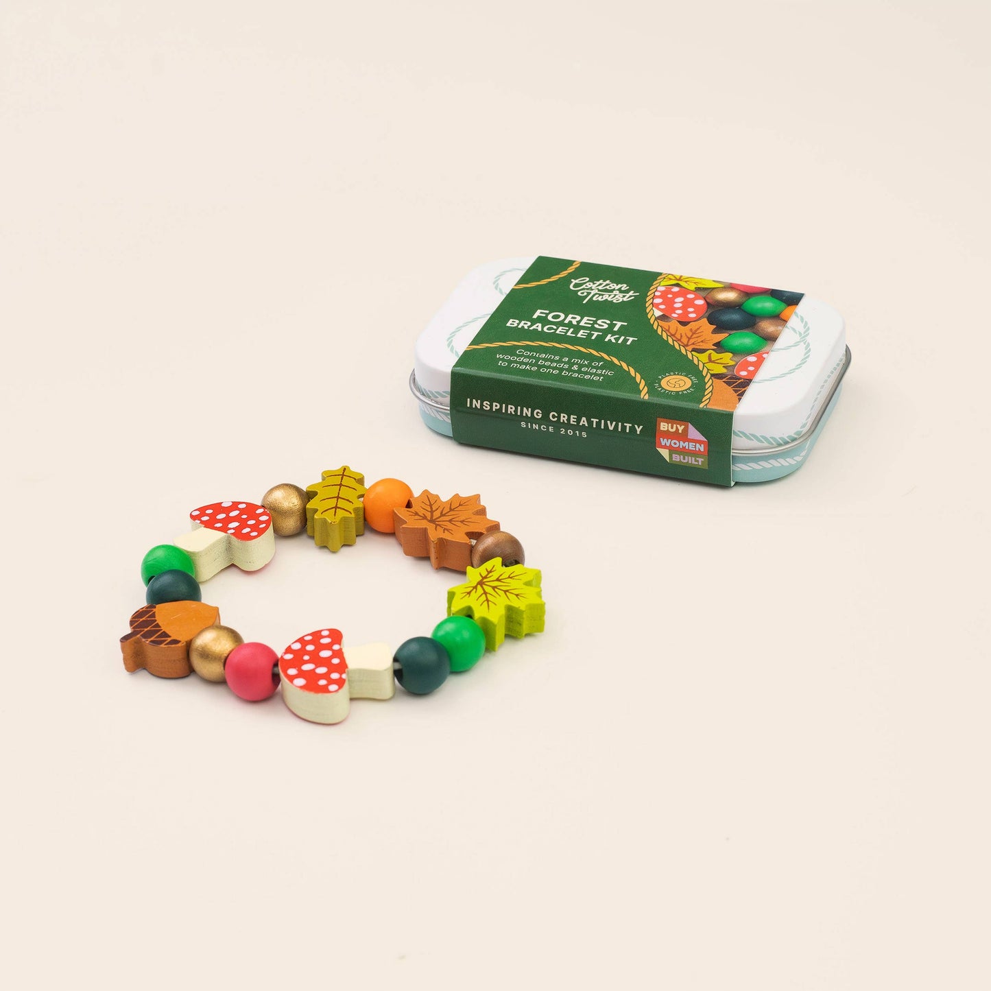 Mini Forest Bracelet Gift Kit Wooden Bead Jewellery Making Friendship Bracelet Childrens