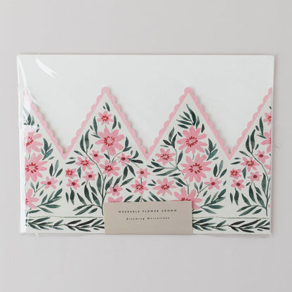 Botanical Party Hat Crown Birtday Card Floral