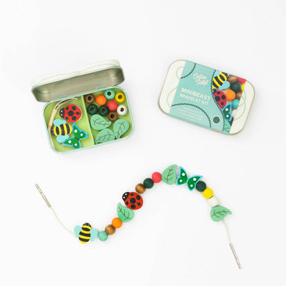 Mini Minibeast Bracelet Gift Kit Wooden Bead Jewellery Making Friendship Bracelet Childrens