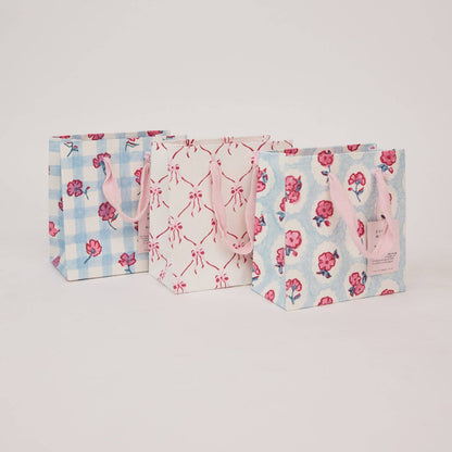 Small Hand Block Printed Gift Bags Pinks