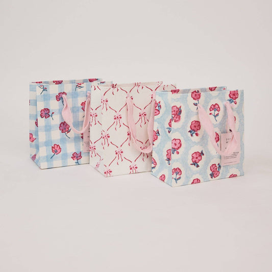 Small Hand Block Printed Gift Bags Pinks