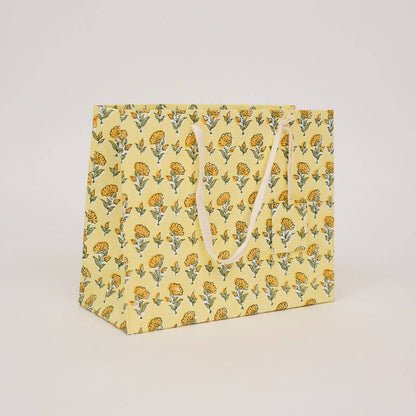 Medium Hand Block Printed Gift Bags - Sunshine Refresh