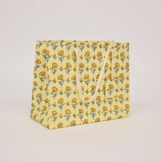 Ditsy Sunshine Medium Hand Block Printed Gift Bags