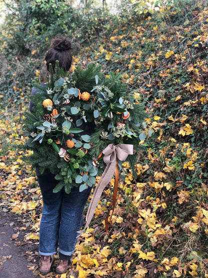 A Christmas Carol Fresh Door Wreath