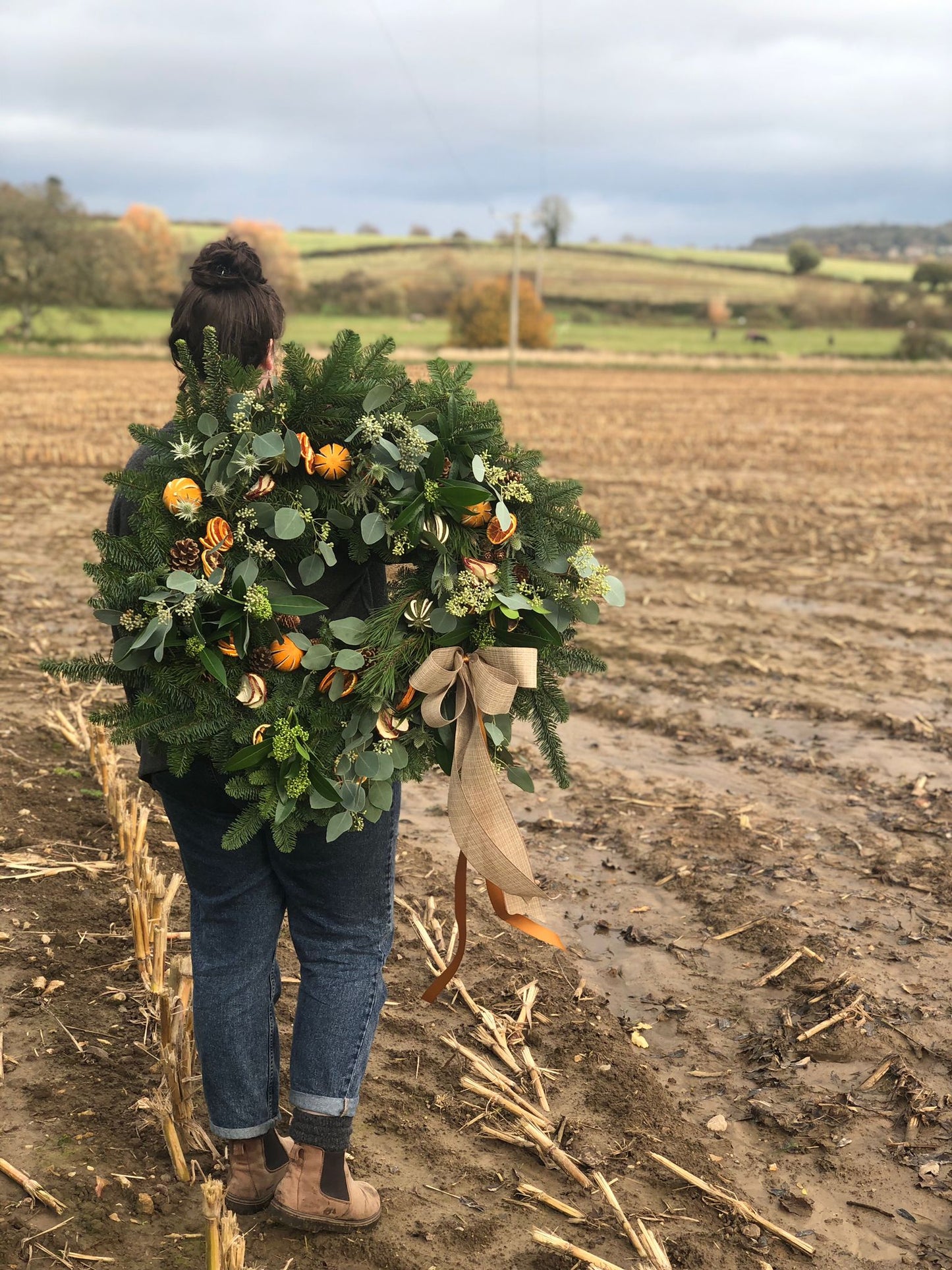 A Christmas Carol Fresh Door Wreath