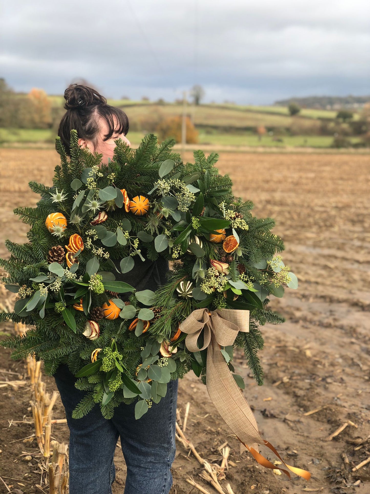 A Christmas Carol Fresh Door Wreath