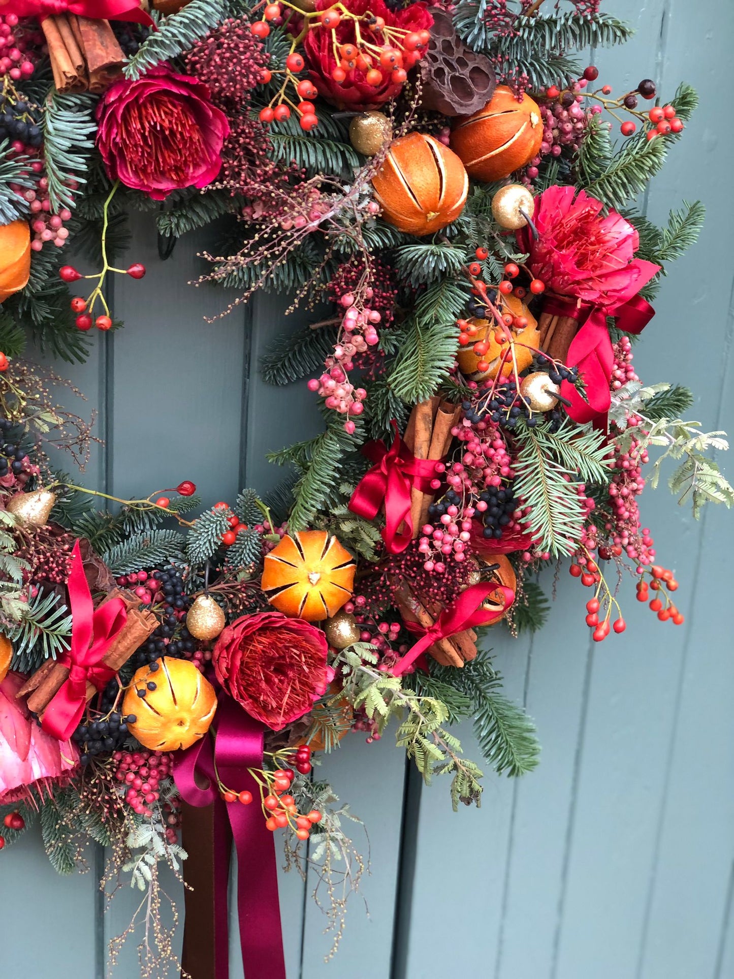 The Winter Decadence Fresh Door Wreath