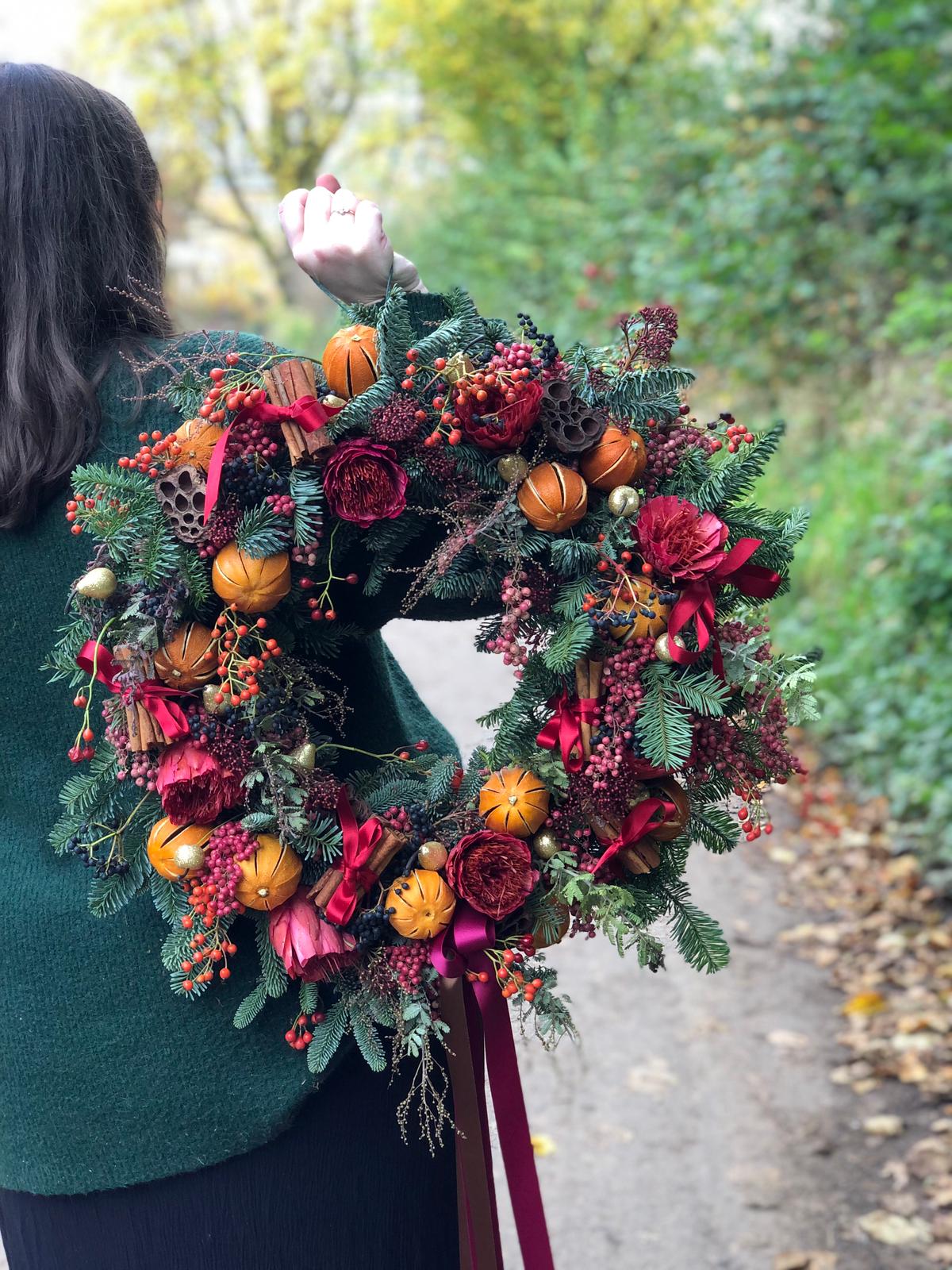 The Winter Decadence Fresh Door Wreath