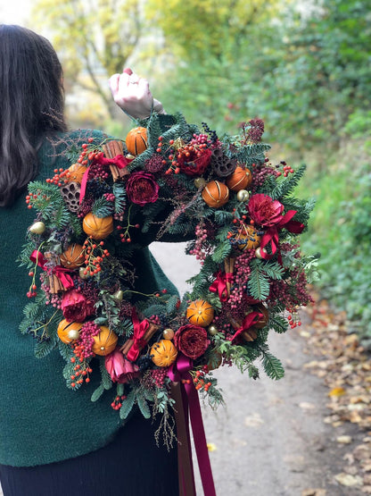The Winter Decadence Fresh Door Wreath