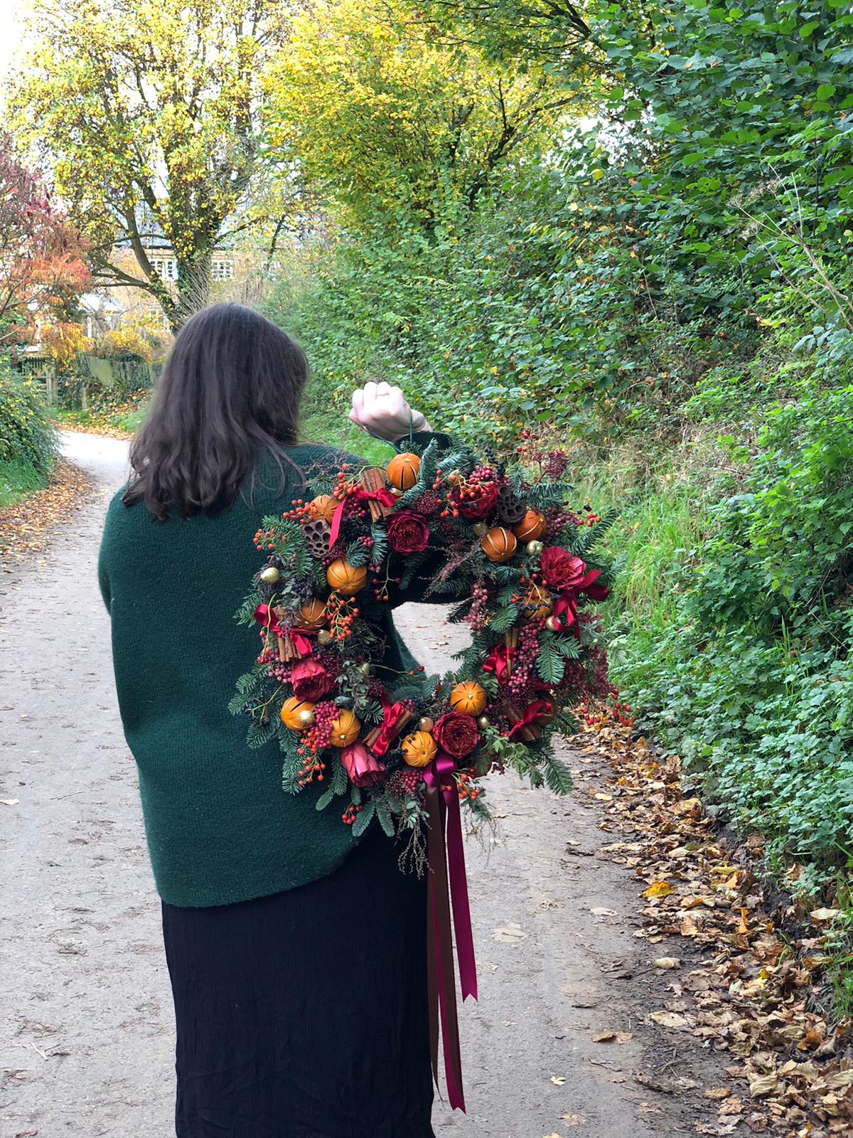 The Winter Decadence Fresh Door Wreath