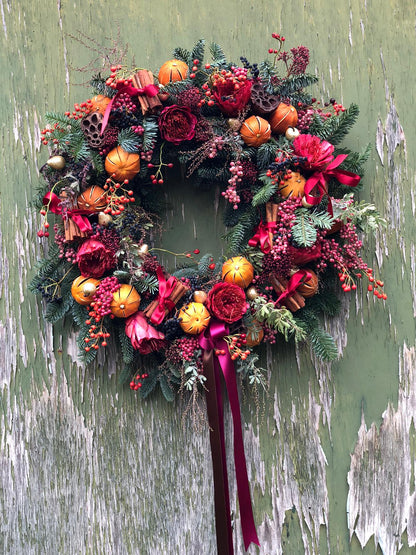 The Winter Decadence Fresh Door Wreath