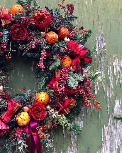 The Winter Decadence Fresh Door Wreath