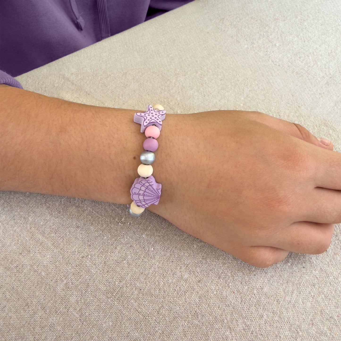 Seashell Bracelet Wooden Bead Jewellery Making Friendship Bracelet Kit Childrens