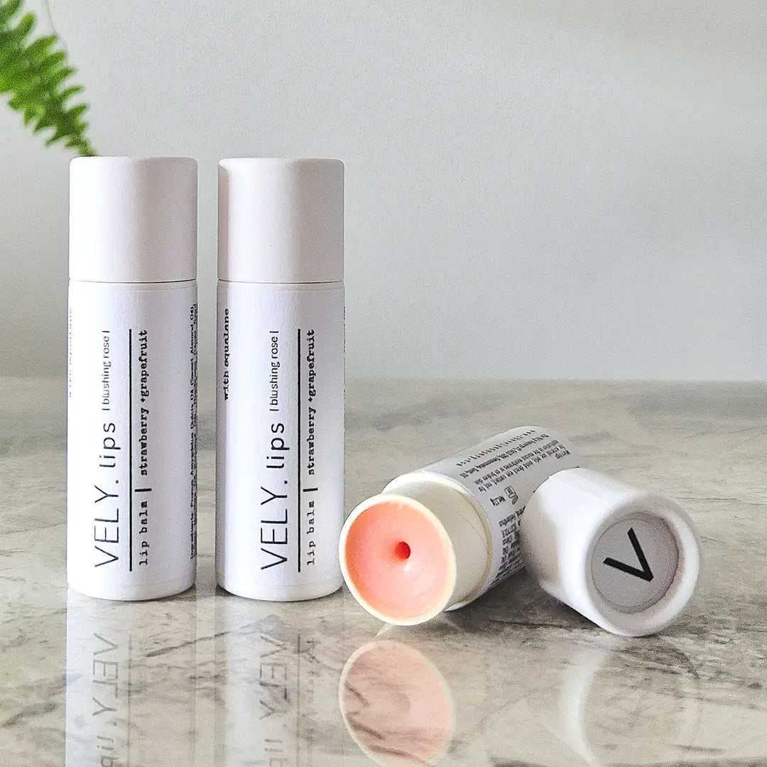 Blushing Rose Tinted Natural Vegan Lip Balm With Strawberry & Grapefruit